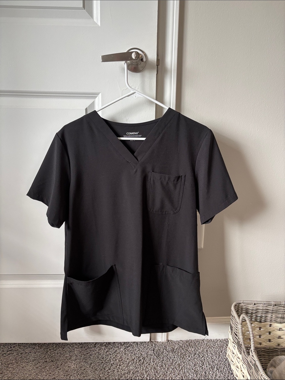 Women’s Black V-Neck Scrub Top